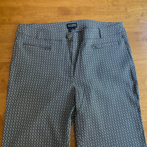 NWOT Size 14 Soho Apparel Ltd. black-white patterned pants - Picture 4 of 7